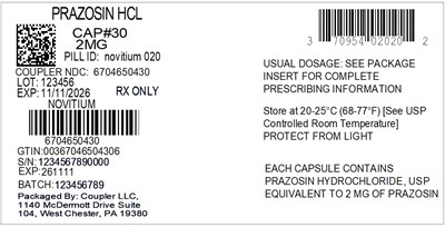 Label (70954 020 20 Prazosin 2mg 67046 504 30)